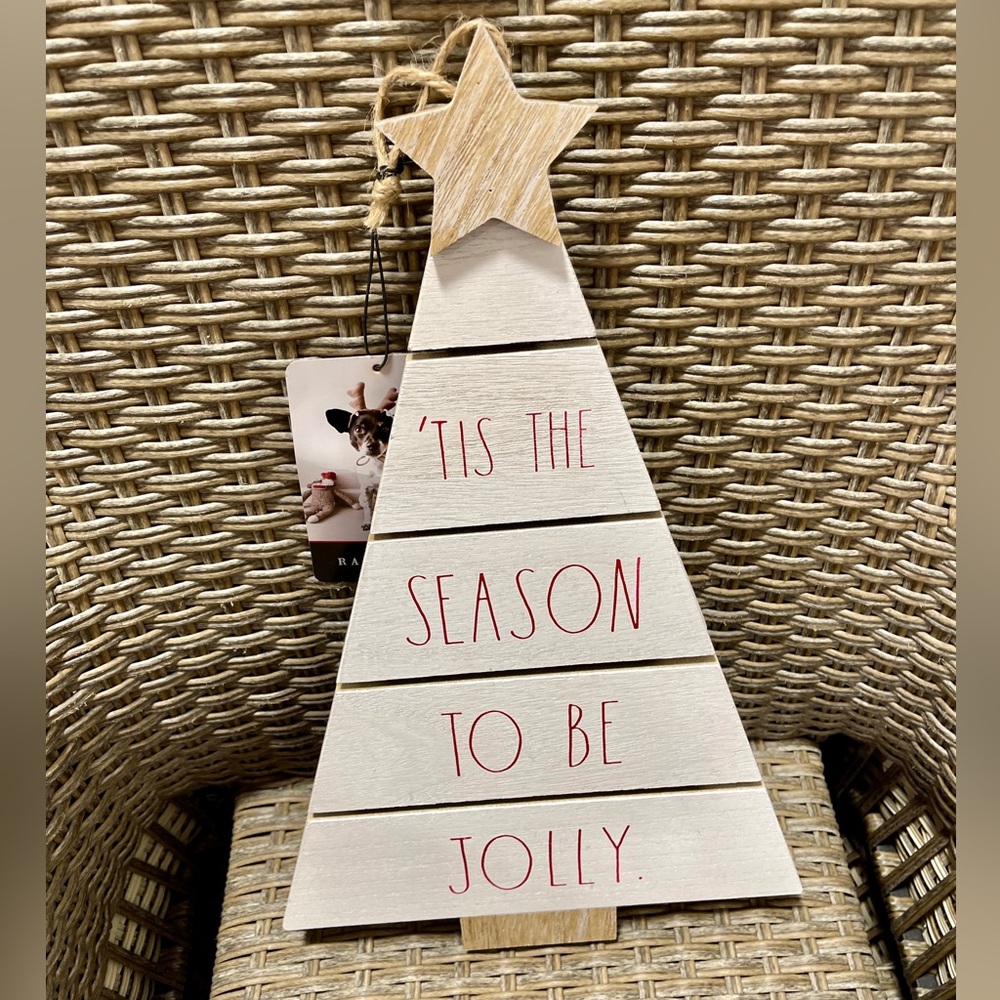 Rae Dunn Christmas Wooden Tree Decor Sign at is the Season to be Jolly NEW